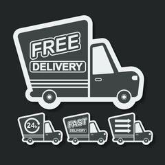 Free delivery, fast delivery icons set. Vector.