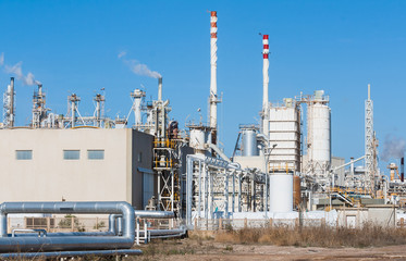 White smoke in the blue sky