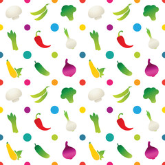 Pattern with fruit icons on a white background