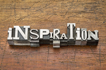 inspiration word in metal type