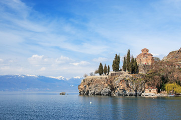 Fototapeta na wymiar Sveti (Saint) Jovan Kaneo Church on Lake Ohrid