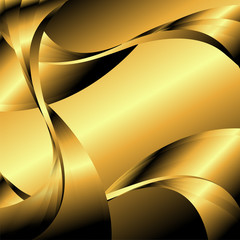 Abstract wavy golden backgrounds