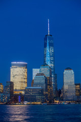 Manhattan Skyline from Jersey at twilight, New York