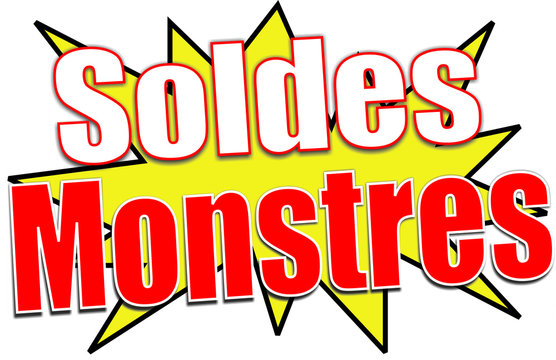 &eacute;tiquette soldes monstres