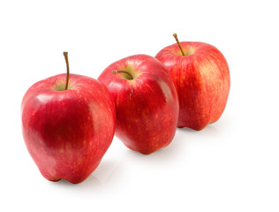 Group of red Washington apple isolated clipping path.
