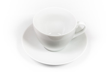 Empty cup isolated on white background