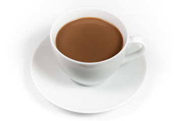 Cup of coffee with milk isolated on white background