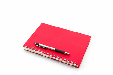 Red Diary Book with pen.