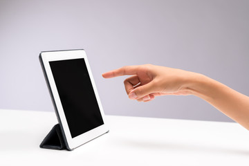Pointing at digital tablet