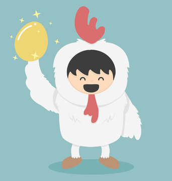 Chicken white and golden egg