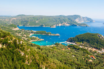 Palaiokastritsa harbor on the island of Corfu, Greece.