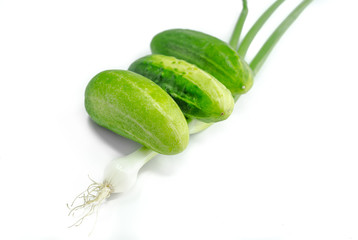 Fresh cucumbers isolated on white