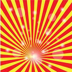 Vector background sun rays with red and orange color