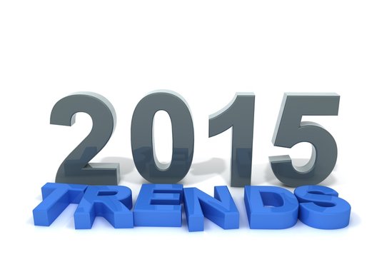 Schriftzug Trends 2015 blau blaugrau