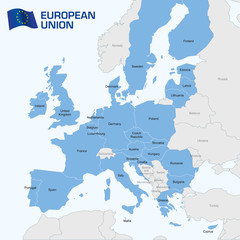 Obraz premium Europe - Map of the European Union