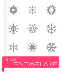 Vector snowflake icon set