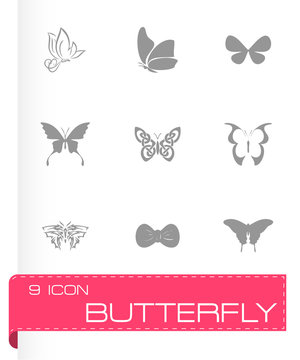 Vector butterfly icon set