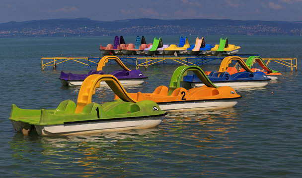 Pedal-boats in Lake Balaton
