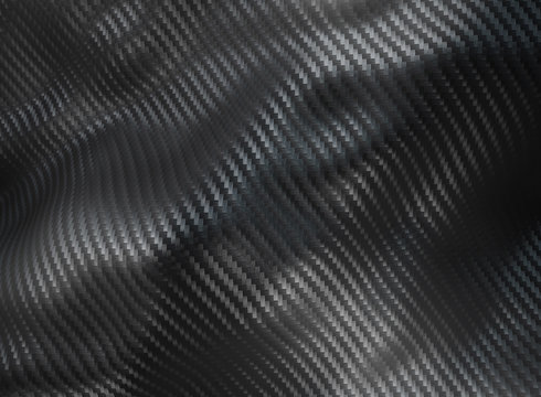  3d image of a carbon fiber textured background, uneven wave geometry.