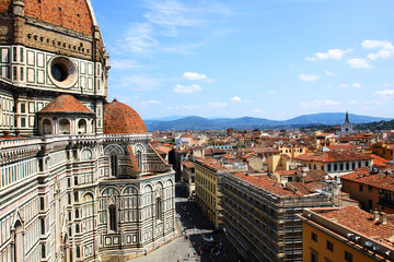 Spectacular view of famous marble cathedral Santa Maria del Fior