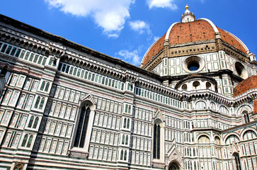 Spectacular view of famous marble cathedral Santa Maria del Fior