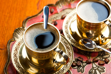 Black coffee in oriental style