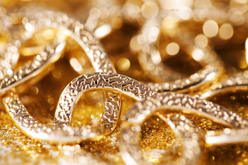 gold jewelery luxury background. golden glitter