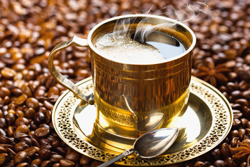 Black coffee in oriental style