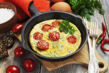 Scrambled eggs with tomatoes