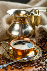 Black coffee in oriental style