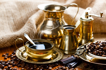 Black coffee in oriental style