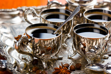 Black coffee in oriental style