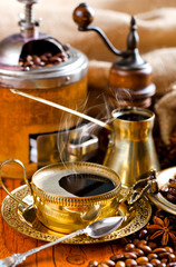Black coffee in oriental style