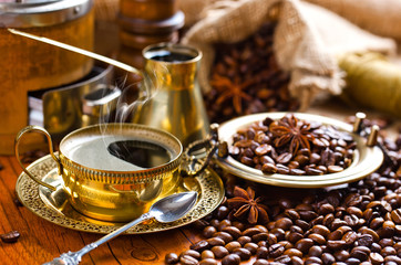 Black coffee in oriental style