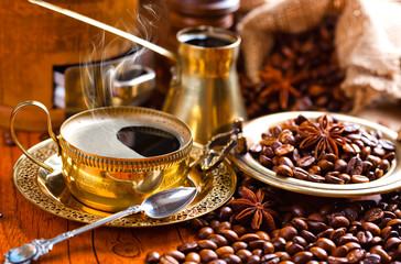 Black coffee in oriental style