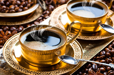 Black coffee in oriental style