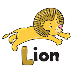 Little lion for ABC. Alphabet L