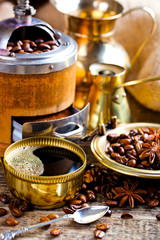 Black coffee in oriental style