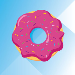 Colorful donut with colored sprinkles