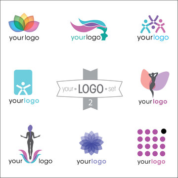 logo design set: beauty, fashion, clinic, gym, wellness
