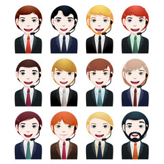 businessman avatar set