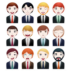 businessman avatar set