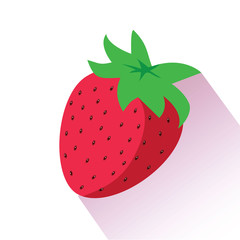 Ripe red strawberry. Vector illustration, isolated