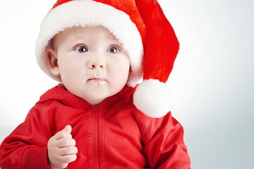 cute little boy with santa hat