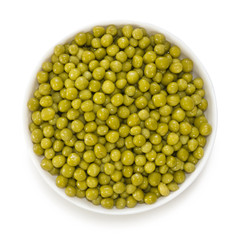 Isolated image of bowl with peas closeup