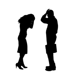 Vector silhouette of a couple.