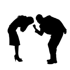 Vector silhouette of a couple.