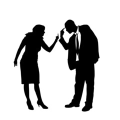 Vector silhouette of a couple.