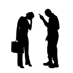 Vector silhouette of a couple.