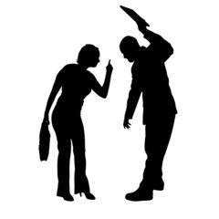 Vector silhouette of a couple.